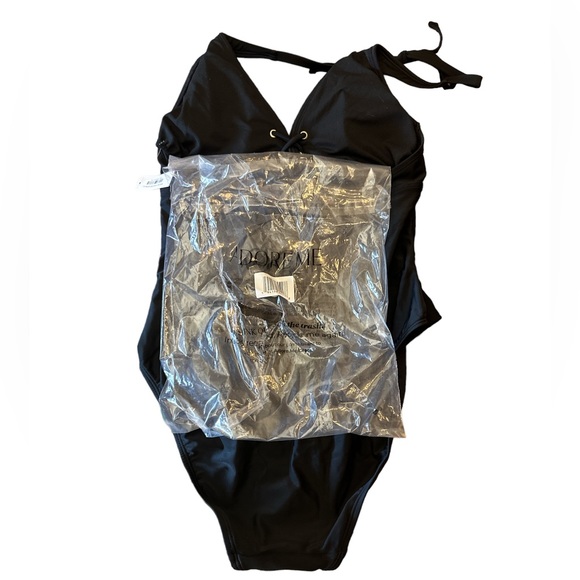 Adore Me one piece halter tie swimsuit. Size L - Picture 3 of 4